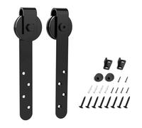 Porta del Fienile, Kit scorrevole for mini porta da fienile Kit ferramenta robusti neri for porte di armadi Set di binari Installazione facile, liscia e silenziosa