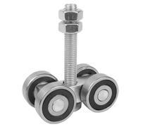 Porta del fienile Roller - Spazzola scorrevole fienile, 35 mm - Kit hardware - Casta rotaia - - Guida a pavimento regolabile - Guida inferiore a rulli - Montaggio a parete - Hardware per