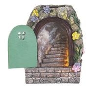 Porta del giardino delle fate, piccolo cancello da parete delle fate, accessori mistici illuminati per la casa, decorazione per la porta delle fiabe, decorazione per albero