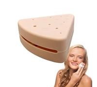 Porta del in polvere a triangolo, contenitore da viaggio per boccone a triangolo - Contenitore per trucco in silicone design del formaggio,Archiviazione cosmetica a prova di polvere, custodia riutiliz