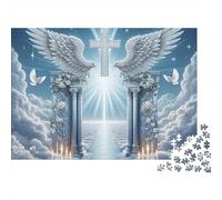 Porta del Paradiso Ali dAngelo Puzzle 1000 Pezzi Carta Puzzle per Adulti Luce Divina Cielo Set Puzzle 1000 Pezzi Relax Arredo Regalo 38x26cm/1000pcs