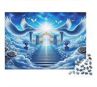 Porta del Paradiso Nuvole Blu Ali d Angelo Puzzle 1000 Pezzi Carta Puzzle per Adulti Gioco di Puzzle 1000 Pezzi Relax Famiglia Decorazione Regalo 52x38cm/1000pcs