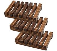 Porta del Piatto di Sapone, 3 Pezzi Saver di Sapone in Legno Naturale, Cassa di Sapone per Doccia, Vassoio di Sapone Auto -drenante per Il Bagno, estendere la Vita del Sapone, Mantenere Le Barre di
