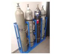 Porta del Porta Serbatoio di Ossigeno per Cilindro a Gas 40L, Porta-ripiana da stoccaggio a Gas Fisso a Gas Alto 100 cm, con Catena di Protezione Regolabile e Fori Pre-cancellato (115x30x100cm/
