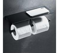 Porta del rollio del bagno doppio, lega di zinco di carta a parete, antiruggine, distributore commerciale/casa con scaffale telefonico, accessori per il bagno, moderno supporto per tessuto