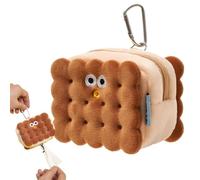 Porta Del Sacchetto Per Cacca Di Cane, Borsa Per La Cacca Di Cane A Forma Di Biscotto Da Cartone Animato Con Cordino, Distributore Di Sacchetti Di Cacca Di Peluche Con Cerniera, Distribuzione