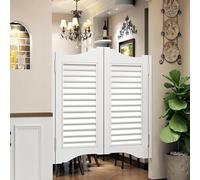 Porta del salone, porta a battente, mezza porta a battente, per interni, in legno massello, per ristoranti, bar, cucine (bianco, 89,9 x 90 cm)