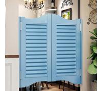 Porta del salone, porta a battente, mezza porta a battente, per interni, in legno massello, per ristoranti, bar, cucine (blu, 120 x 90 cm)