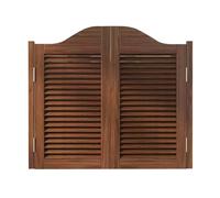 Porta del saloon in legno massello naturale da 90 cm, stile retrò, pieghevole, con cerniere automatiche, divisorio in stile occidentale a doppia anta per sala e dispensa del maggiordomo (marrone, 90 x