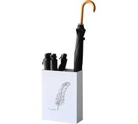 Porta del Supporto per Ombrello del rettangolo in Metallo, Supporto per Ombrello 30x13x40cm con Vassoio di gocciolamento Rimovibile, Secchio Ombrello arrugginito per Bar, Ristorante, compagn