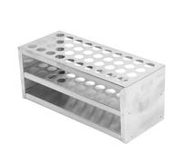 Porta del supporto per provetta rack 304 in acciaio inossidabile oratorio Organizzatore del tubo di prova Resistenza chimica durevole per la oratorio scientifico Studio di (14mm 40 buchi)