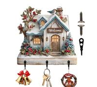 Porta Del Tasto A Parete - Segno Di Vacanza A Parete Con Portafange, Organizzatore A Forma Di Casa 2D | Accento Di Ingresso Decorativo, Ganci Per Cappelli Borse Sciarpe Camera Da Letto Soggiorno Cafe