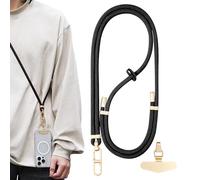 Porta del telefono cellulare intorno al collo-cinturino per telefoni trasversali regolabile con schede di cabone sicure, cordino mobile a mani libere | Collana del telefono universale per uomini e don