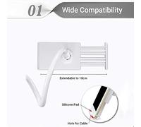 Porta del Telefono Cellulare, Supporto per Telefono a Collo di Collo a d'oca per Letto con Morsetto a di a di Colloquio da 8 Cm Porta di Pigro Ruotabile per Tablet di Bianco (BLACK)