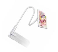 Porta del Telefono Cellulare, Supporto per Telefono a Collo di Collo a d'oca per Letto con Morsetto a di a di Colloquio da 8 Cm Porta di Pigro Ruotabile per Tablet di Bianco (WHITE)