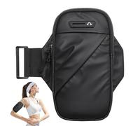 Porta del telefono in fascia da braccio - borsa di braccioo per telefonia mobile | ARMBANDD SPORTD con cuffie e due tasche | Band di braccioo sportivo per esercizio fisico, ciclismo, viaggio
