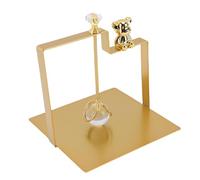 Porta del tovagliolo, distributore di tovaglioli in metallo quadrato moderno supporto tovagliolo piatto con grazioso manico di decorazioni per orso per il ristorante da dell'hotel (D'oro)