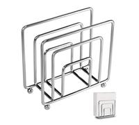 Porta del tovagliolo per tovaglioli di carta, distributore di tovaglioli da 5, 5x2.4x5.1, supporto per filo di ferro verticale, argento con piedi di supporto per tavolo da pranzo per di car