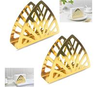 Porta del tovagliolo, semplicità inossidabile, distributore di tessuti per piani di lavoro in cucina, triangolo in acciaio, tavoli da pranzo, oro, 2 pezzi