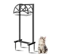Porta del tubo da giardino premium con 4 punte a terra per il tubo flessibile in metallo pesante Memoria per appendiabiti, rack per organizzatore autoportante per il prato da giardino