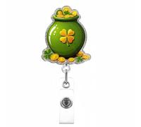 Porta Della Carta Del Badge Del Festival Irlandese Con Clip Metallo Per Impiegati Retrattile Bobine Retrattive Per Infermiere Retrattile