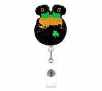 Porta Della Carta Del Badge Del Festival Irlandese Con Clip Metallo Per Impiegati Retrattile Bobine Retrattive Per Infermiere Retrattile