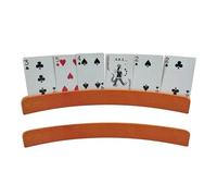 Porta della carta di legno - supporto per carta a mano libera curva per bambini e adulti, anziani | 2 pezzi di vassoio per supporto per carta in legno, accessori pratici da poker per canasta, binocle,