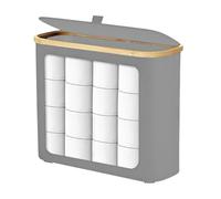 Porta della carta igienica - cesto di stoccaggio a 12 rotoli, grande contenitore con coperchio e organizzatore bagno resistente | Distributore di efficiente dello spazio