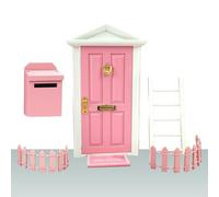 Porta della casa delle bambole, set di decorazioni da parete con recinzione, tappetino per cassetta delle lettere, mini decorazioni per la cameretta dei bambini, giardino delle fate, fai da te, casa