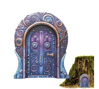 Porta della fata per pareti, porta delle fate, porta elfo in legno, graziose porte artistiche da giardino delle fate, decorazioni da giardino, decorazione del tronco d'albero per il giardino