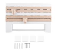 Porta della pellicola da da a muro di portata a parete con portaschetta di carta e taglierina per foglio Elegante sicuro pratico per moderna Abs bianco grigio 39x10x24cm (Colore kaki)