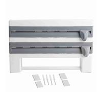 Porta della pellicola da da a muro di portata a parete con portaschetta di carta e taglierina per foglio Elegante sicuro pratico per moderna Abs bianco grigio 39x10x24cm (Bianco grigio)