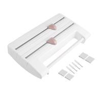 Porta della pellicola da da a muro di portata a parete con portaschetta di carta e taglierina per foglio Elegante sicuro pratico per moderna Abs bianco grigio 39x10x24cm (Bianco)