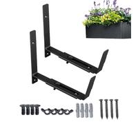 Porta della scatola da fioriera - Finestra regolabile per il servizio pesante, supporto per metallo pesante | Rete di balcone, supporto per il giardino del binario del ponte, scaffale di fiori all'ape