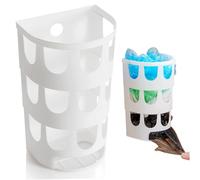 Porta della spazzatura a parete Dispenser di sacchetti di spazzatura a parete 4.8x3.9x7.9in Porta di plastica PP PP Multipurico Dispenser di sacchetti di immondizia per bagno da cucina(1)