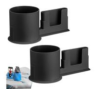 Porta della tazza di paddleboard, supporto per tazza da da paddle da 2 pc con slot per telefono, paddleboard di plastica con foro di scarico per kayak, barche, yacht, case, nere