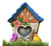 Porta delle fate da esterno per albero | Mini statue da giardino e arte del cortile,Ornamento da giardino in legno per il fondo degli alberi, per creare squisiti giardini delle fate per bambini e bamb