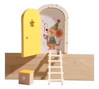 Porta delle fate in legno, graziosa porta da giardino in legno, forniture per feste di compleanno, scuola, ufficio, dormitorio, appartamento, decorazione per feste nei giorni feriali