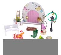 Porta delle fate in miniatura, mini accessorio, piccola statuetta con divertimento per la stanza dei giochi, ornamento con espositore per mensole, decorazione artigianale, statuetta da collezione per