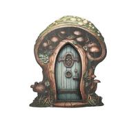 Porta Delle Fate - Ornamento Per Albero Da 15 Cm, Decorazione Per Ingresso Mini Elfo, Accessorio Magico Da Giardino | Incantevole Portale In Miniatura Per Cortile, Tronco D'albero, Prato, Esterno, Int