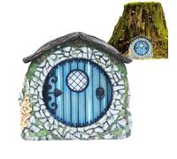 Porta delle fate, porta in miniatura | Giardino delle fate 2D - Decorazione per porta d'elfo - decorazione per porta d'albero delle fate all'aperto