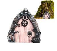 Porta delle fate, porte delle fate per alberi all'aperto - Porta degli elfi della casa, porta dei mini gnomi | da giardino in legno, accessori per la casa per la