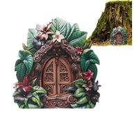Porta Delle Fate - Scultura Del Patio in Legno, Porte Artistiche Del Giardino Degli Elfi per Alberi All'aperto, Orna