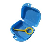 Porta Dentiera Custodia for contenitore for dentale for protesi dentaria Bocchino for denti Ortodontico Conservazione dell'apparecchio for apparecchi ortodontici(Blue)