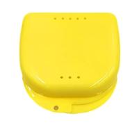 Porta Dentiera Scatola di immagazzinaggio for tutore da 10 pezzi Custodia for fermo dentale ortodontico Contenitore for denti Protesi Falsa protettiva(Yellow-10PCS)