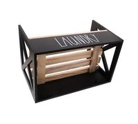 Porta Detersivo Lavanderia in Legno Nero, Supporto Robusto | Struttura Ampia, Design a Gravità, per Bottiglie e Bicchieri Sapone, Utile su Piano e Locale Tecnico