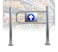 Porta di accesso automatica per cancello a battente, ingresso unidirezionale a chiusura automatica in acciaio inossidabile per biblioteca e negozio, cancello a molla per magazzini da 85 cm