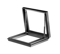 Porta di accesso di sicurezza in acciaio con piattaforma, ideale per tetti inclinati e piatti, ventilazione manuale in alluminio, illuminazione sotto il pavimento, albero luminoso per finestre in