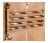 Porta di Asciugamani da spalmiera per Bagno per Bagno in Oro Organizzatore a Parete/Giradischi per Bagno, Barra da Asciugamano Vintage Bance Pieghevole per Gancio Girevole STO 4BARS