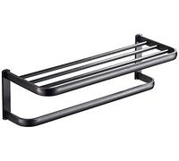 Porta di Asciugamani, portavalo per Asciugamano da Bagno a Parete montata per Finitura da Asciugamano montata per Pellicola per Bagno e mensole da Cucina/Nero/a.